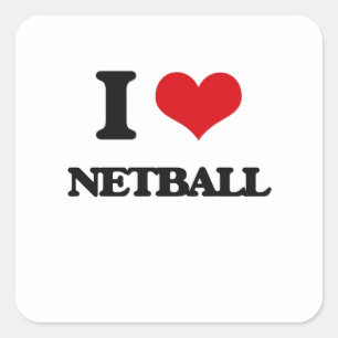 Sticker Carré J'aime le net-ball