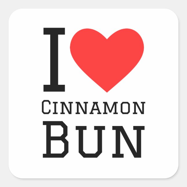 Sticker Carré J'aime le pain de cannelle (Devant)