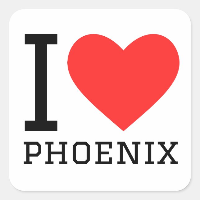 Sticker Carré J'aime le phoenix (Devant)