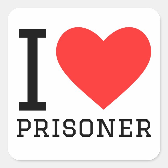 Sticker Carré J'aime le prisonnier (Devant)