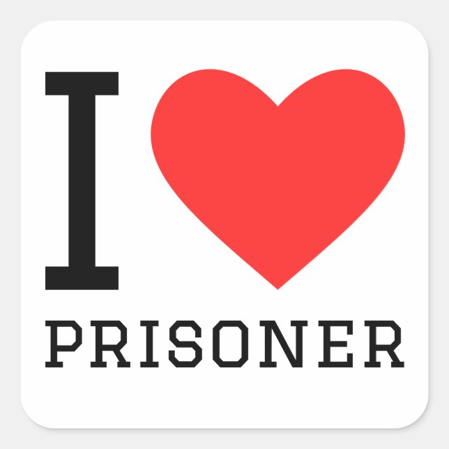 Sticker Carré J'aime le prisonnier (Devant)