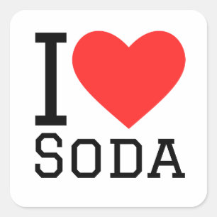 Sticker Carré J'aime le soda