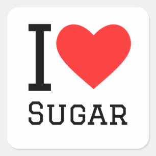 Sticker Carré J'aime le sucre
