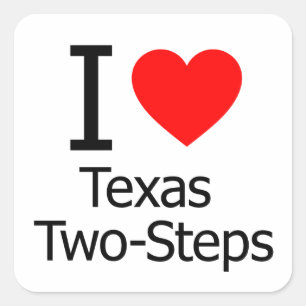 Sticker Carré J'aime le Texas en deux étapes