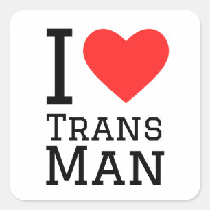 Sticker Carré J'aime le trans
