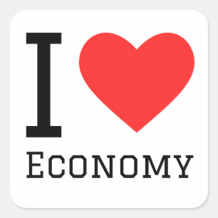 Sticker Carré J'aime l'économie