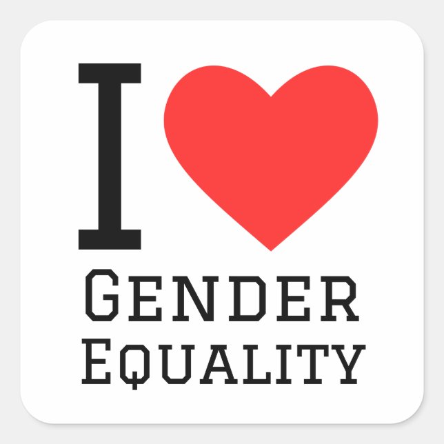 Sticker Carré J'aime l'égalité des sexes (Devant)
