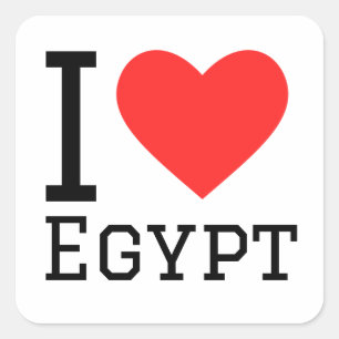 Sticker Carré J'aime l'egypte
