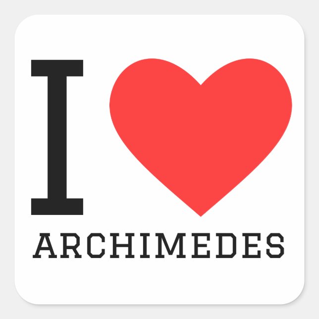 Sticker Carré J'aime les archimédes (Devant)