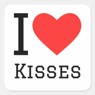 Sticker Carré J'aime les baisers