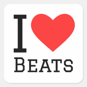 Sticker Carré J'aime les beats