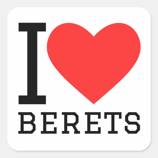 Sticker Carré J'aime les béets (Devant)
