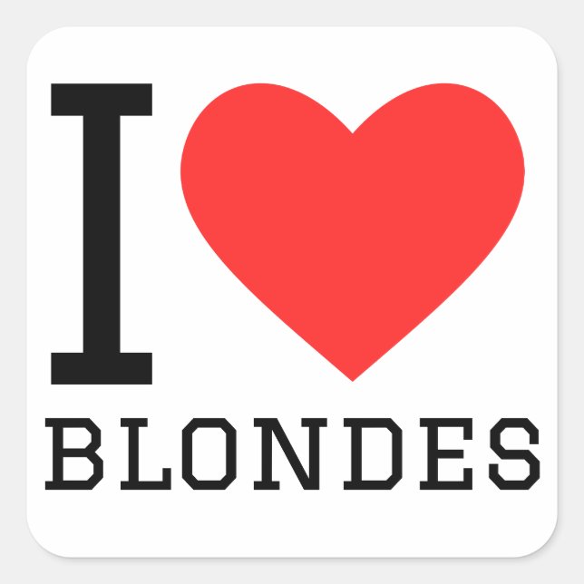 Sticker Carré J'aime les blondes (Devant)