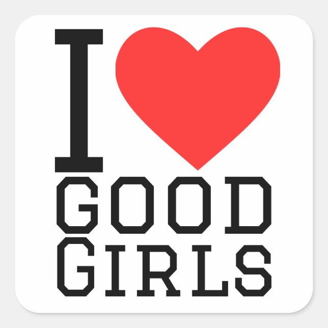 Sticker Carré J'aime les bonnes filles (Devant)