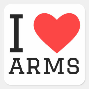 Sticker Carré J'aime les bras