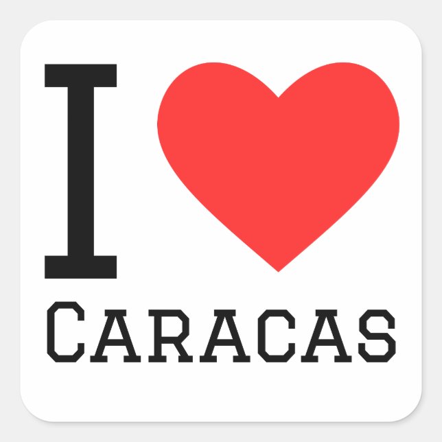 Sticker Carré J'aime les caracas (Devant)