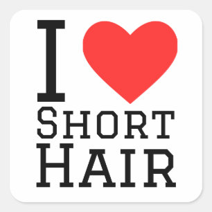 Sticker Carré J'aime les cheveux courts