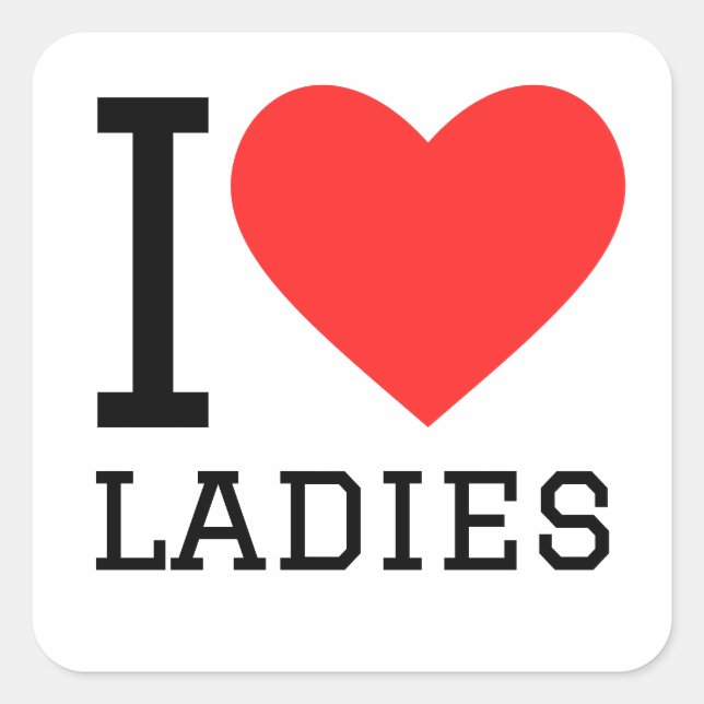 Sticker Carré j'aime les dames (Devant)