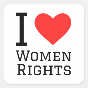 Sticker Carré J'aime les droits des femmes