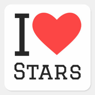 Sticker Carré J'aime les étoiles