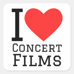 Sticker Carré J'aime les films de concerts