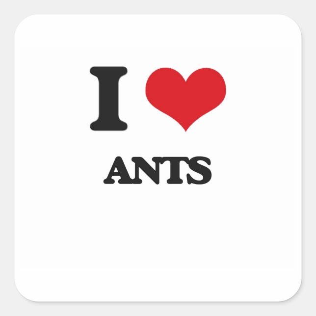 Sticker Carré J'aime les fourmis (Devant)