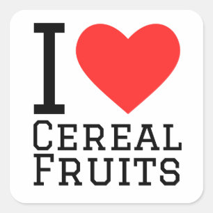 Sticker Carré J'aime les fruits céréaliers