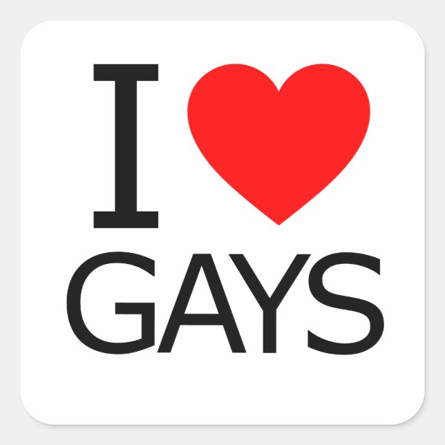 Sticker Carré J'Aime Les Gays (Devant)