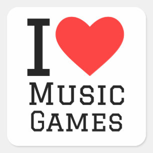 Sticker Carré J'aime les jeux de musique