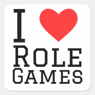 Sticker Carré J'aime les jeux de rôle