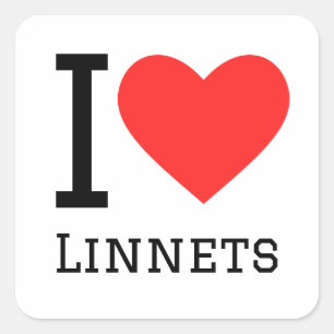 Sticker Carré J'aime les linnets