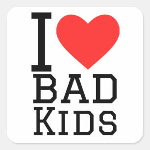 Sticker Carré J'aime les mauvais enfants