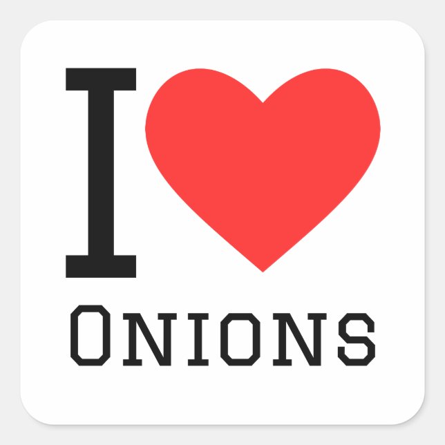Sticker Carré J'aime les oignons (Devant)