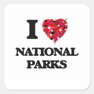 Sticker Carré J'aime les parcs nationaux