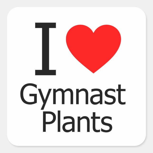 Sticker Carré J'aime les Plantes de gymnaste (Devant)