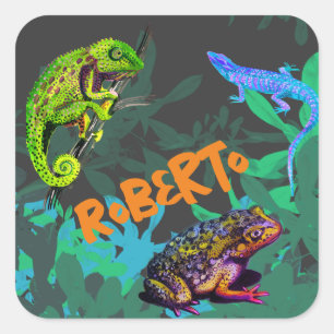 Sticker Carré J'aime les reptiles