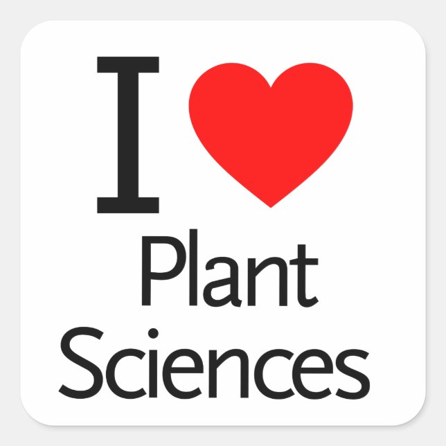 Sticker Carré J'aime les sciences Plantes (Devant)