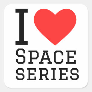 Sticker Carré J'aime les séries spatiales