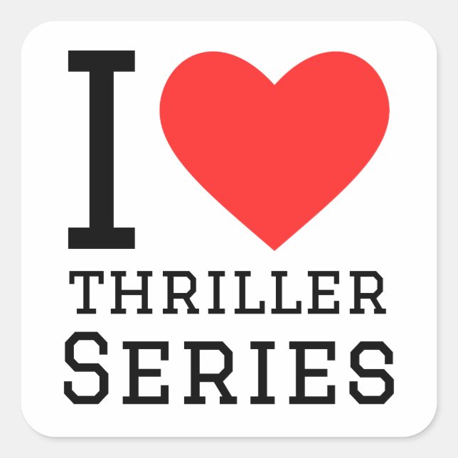 Sticker Carré J'aime les séries thriller (Devant)