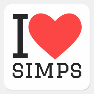 Sticker Carré J'aime les simps