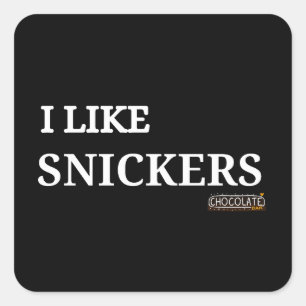 Sticker Carré j'aime les snickers