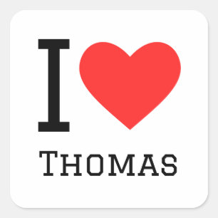 Sticker Carré J'aime les thomas