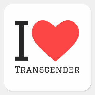 Sticker Carré J'aime les transgenres