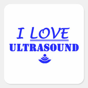 Sticker Carré J'Aime Les Ultrasons !