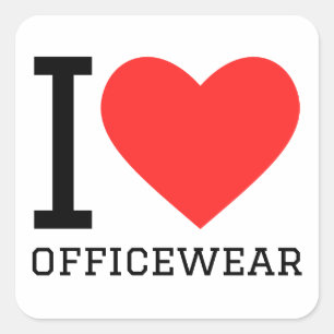 Sticker Carré J'aime les vêtements de bureau