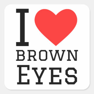Sticker Carré J'aime les yeux bruns