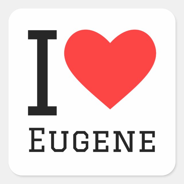 Sticker Carré J'aime l'eugène (Devant)