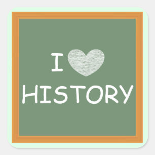Sticker Carré J'aime l'histoire
