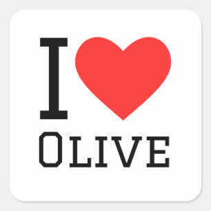 Sticker Carré J'aime l'huile d'olive