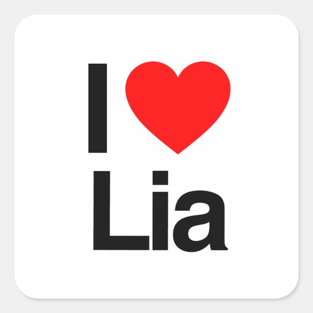 Sticker Carré j'aime lia (Devant)
